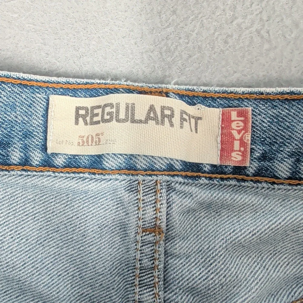 Levi's 505 Jeans Mens 33x32 Blue Regular Fit Straight‎ Leg Denim Cotton Casual